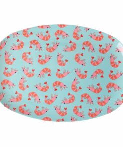 RICE rectangular plate shrimp, bord, plate, shrimp, garnalen, melamine, RICE, wonderzolder.nl