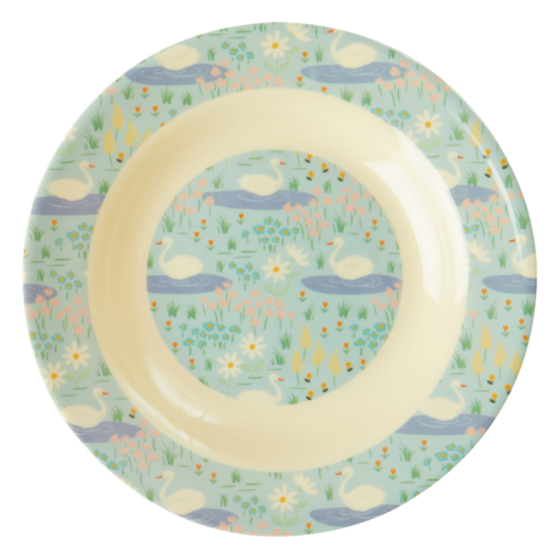 melamine plate swan rice de wonderzolder