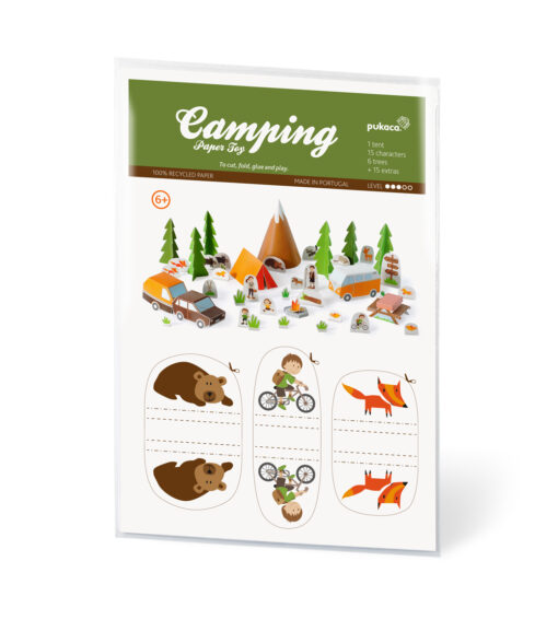 Camping, kamperen, creatief, zomer, pukaca, knutselen, papier, wonderzolder.nl