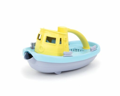 Sleepboot pastel geel, duurzaam, gerecycled, Green Toys, wonderzolder.nl