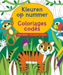 Kleuren op nummer, lieve diertjes, kleurboek, dieren, wonderzolder.nl