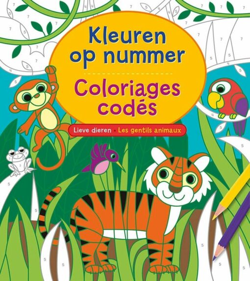 Kleuren op nummer, lieve diertjes, kleurboek, dieren, wonderzolder.nl