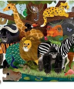 Puzzel Jungle, Jungle friends, crocodile creek, floor puzzle, shaped box puzzle, wonderzolder.nl