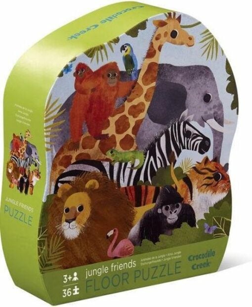 Puzzel Jungle, Jungle friends, crocodile creek, floor puzzle, shaped box puzzle, wonderzolder.nl