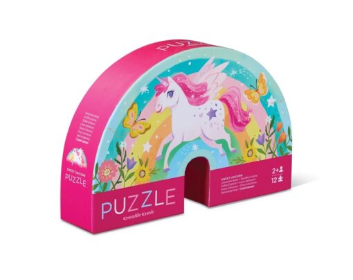 mini puzzle sweet unicorn, eenhoorn, regenboog, rainbow, crocodile creek, wonderzolder.nl