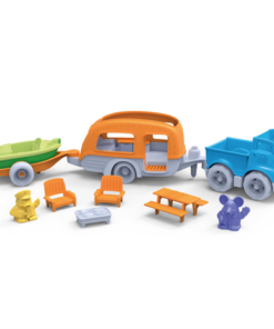 Caravan set, Toy Camper Van, Green Toys, duurzaam, stevig, vrolijk, buiten speelgoed, kamperen, wonderzolder.nl