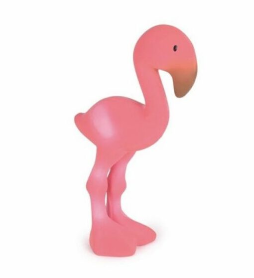 Flamingo Tikiri, bad speelgoed, bijt speeltje, natuurrubber, duurzaam, veilig babyspeelgoed, wonderzolder.nl
