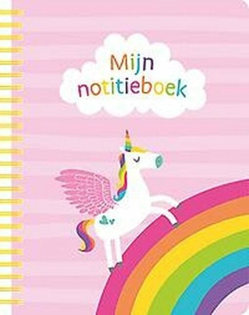 mijn notitieboek, eenhoorn, regenboog, deltas, unicorn notitieboek, wonderzolder.nl