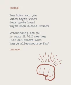 Gedicht Boks, lentezoet, vaderschap, vriendschap, fan, wonderzolder.nl