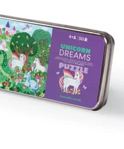 Blikpuzzel Unicorn Dreams, crocodile creek, puzzel, onderweg