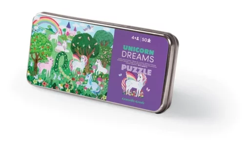 Blikpuzzel Unicorn Dreams, crocodile creek, puzzel, onderweg