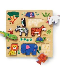 Houten insteek puzzel 123 Zoo, Dierentuin, Crocodile Creek, houten speelgoed, wonderzolder.nl