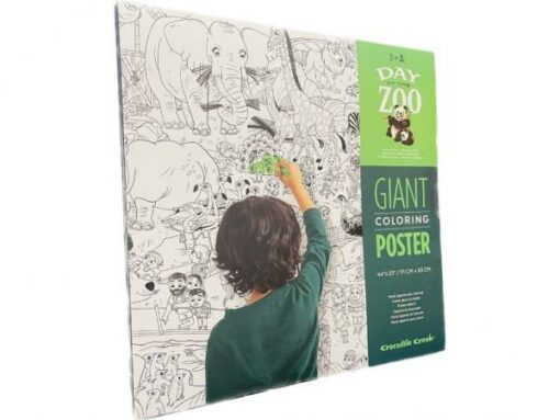 Giant coloring poster, dierentuin, kleurplaat, kleuren, crocodile creek, wonderzolder.nl