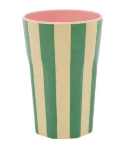 melamine cup, green stripes, rice, wonderzolder.nl