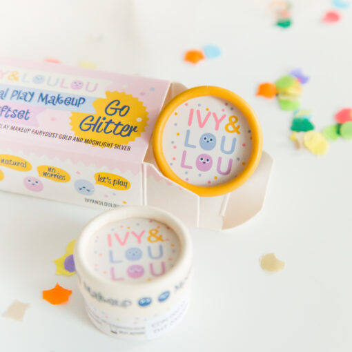 Go glitter giftset, giftset, speel make up, kinder make up, moonlight silver, fairydust gold, ivy&loulou, wonderzolder.nl