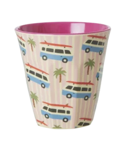 medium cup pink camper, pink camper RICE, melamine cup pink camper, melamine cup, RICE, wonderzolder.nl