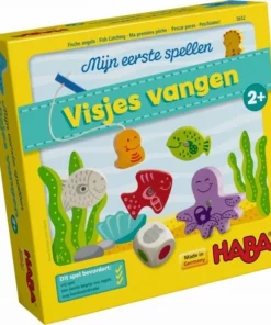 Mijn eerste spellen visjes vangen, haba, spelletjes, gezelschapsspel, visjes vangen, wonderzolder.nl