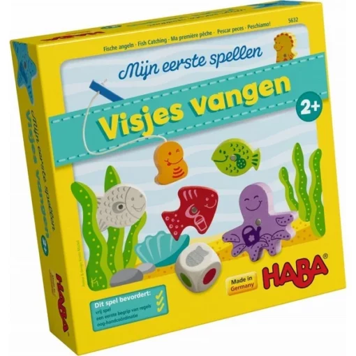 Mijn eerste spellen visjes vangen, haba, spelletjes, gezelschapsspel, visjes vangen, wonderzolder.nl