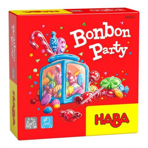 Haba bonbon party, bonbon, spelletje, spel, gezelschapsspel, bonbon party, haba, wonderzolder.nl