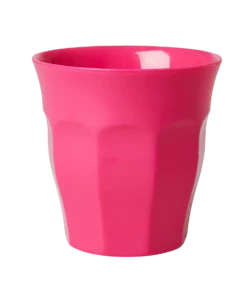 Melamine cup fuchsia medium, fuchsia, RICE, melamine cup fuchsia medium RICE. wonderzolder.nl