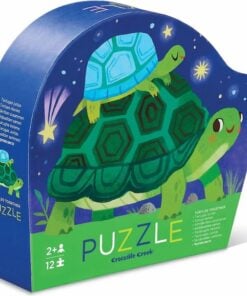 Crocodile Creek mini puzzel turtles together, mini puzzel, 12 stukjes, crocodile creek, schildpadden, turtles together, wonderzolder.nl