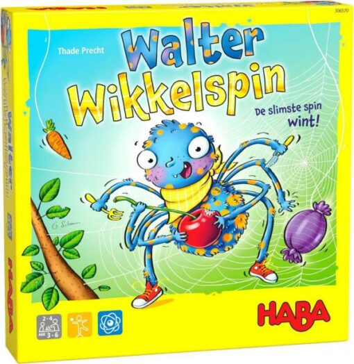 Haba Walter Wikkelspin, Haba, gezelschapsspel, spel, walter wikkelspin, haba, wonderzolder.nl