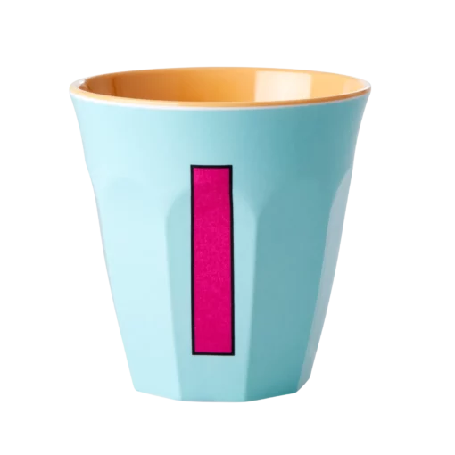 RICE melamine cup medium letter I rood, letterbeker, letter beker, RICE, beker alfabet, alfabet, wonderzolder.nl