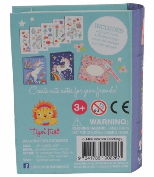 Tiger Tribe unicorn greetings, briefpapier, unicorn, eenhoorn, knutselen, schrijven, tekenen, tiger tribe, wonderzolder.nl