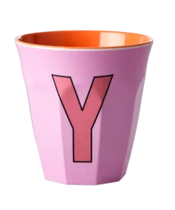 RICE melamine cup medium letter Y rood, letterbeker, letter beker, RICE, beker alfabet, alfabet, wonderzolder.nl