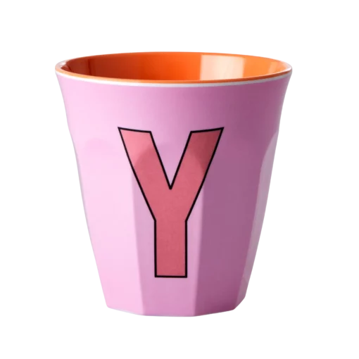 RICE melamine cup medium letter Y rood, letterbeker, letter beker, RICE, beker alfabet, alfabet, wonderzolder.nl