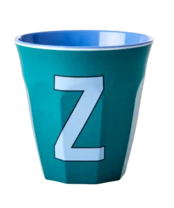 RICE melamine cup medium letter Z blauw, letterbeker, letter beker, RICE, beker alfabet, alfabet, wonderzolder.nl