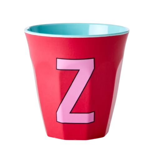 RICE melamine cup medium letter Z rood, letterbeker, letter beker, RICE, beker alfabet, alfabet, wonderzolder.nl