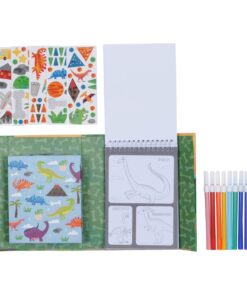 tiger tribe kleurset dino, kleurset, stickers, dinosaurus, tiger tribe, wonderzolder.nl