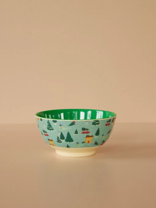 RICE melamine kom happy holiday, RICE kom, melamine kom, happy holiday, kerstservies, kerst, RICE, wonderzolder.nl