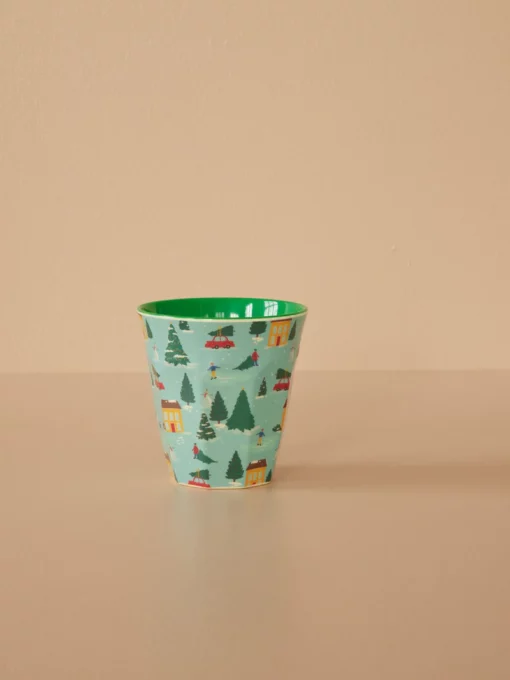 RICE melamine medium cup happy holiday, kerst, kerstbeker, happy holiday, melamine, medium cup, RICE, wonderzolder.nl