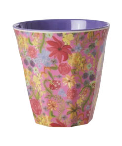 RICE medium cup swedish flower, melamine cup, melamine, swedish flower, bloemenbeker, RICE, medium cup, RICE beker, wonderzolder.nl