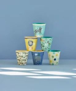 RICE melamine cup small jungle set, small cups, bekers, jungle, melamine, RICE, wonderzolder.nl