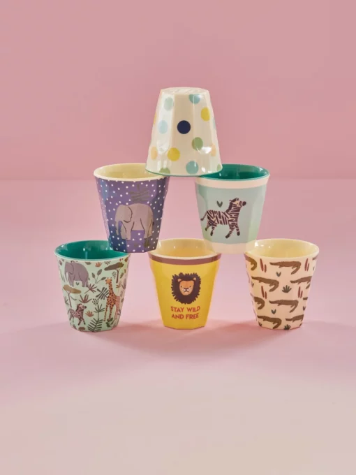 RICE melamine cup small jungle set, small cups, bekers, jungle, melamine, RICE, wonderzolder.nl