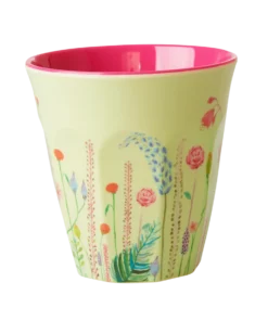 RICE melamine cup medium summer flowers, summer flowers, beker, melamine, medium cup, RICE, bloemen, bloemenbeker, wonderzolder.nl