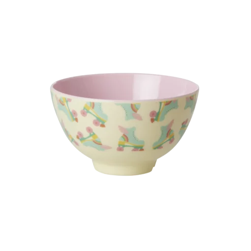 RICE kommetje roller skate, melamine, kinderservies, kommetje, rolschaatsen, roller skate, RICE, wonderzolder.nl
