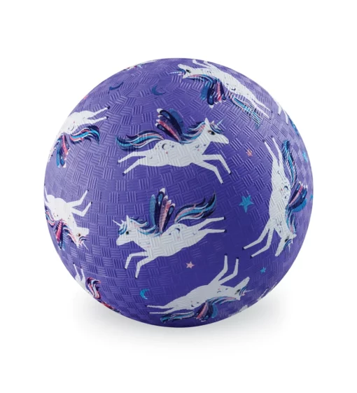 Crocodile Creek natuurrubber bal Purple unicorn, natuurrubber bal, speelbal, voetbal, purple unicorn, eenhoorn, crocodile creek, wonderzolder.nl
