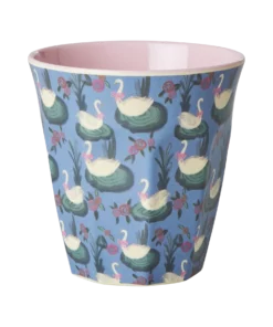 RICE beker Swan Lake, melamine cup, medium cup, melamine, swan lake, zwanen, zwanenmeer, RICE, wonderzolder.nl