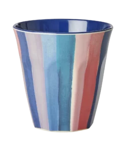 RICE beker N.Y. Stipes, melamine cup, medium, beker, cup, N.Y. Stripes, strepen, RICE, wonderzolder.nl