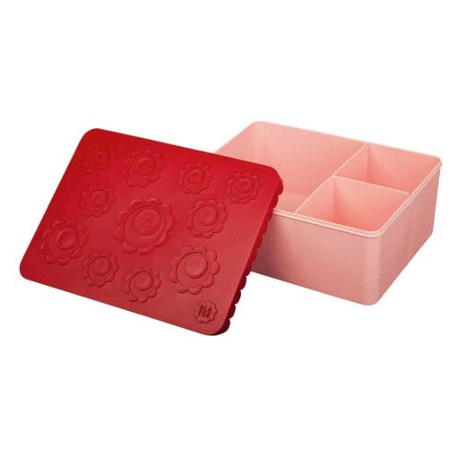 Blafre lunchbox bloemen roze rood, lunchbox, broodtrommel, lunchtrommel, lunch, blafre, wonderzolder.nl