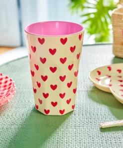 RICE beker darling hearts, melamine, large cup, servies, kinderservies, darling hearts, hartjesbeker, hartjes, RICE, wonderzolder.nl