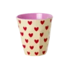 RICE beker darling hearts, melamine, medium cup, servies, kinderservies, darling hearts, hartjesbeker, hartjes, RICE, wonderzolder.nl