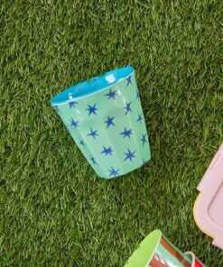 RICE beker stars, Green stars, melamine, cup, beker, kinderservies, kinderbeker, beker, sterren, stars, groen, green, RICE, wonderzolder.nl