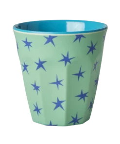 RICE beker stars, Green stars, melamine, cup, beker, kinderservies, kinderbeker, beker, sterren, stars, groen, green, RICE, wonderzolder.nl