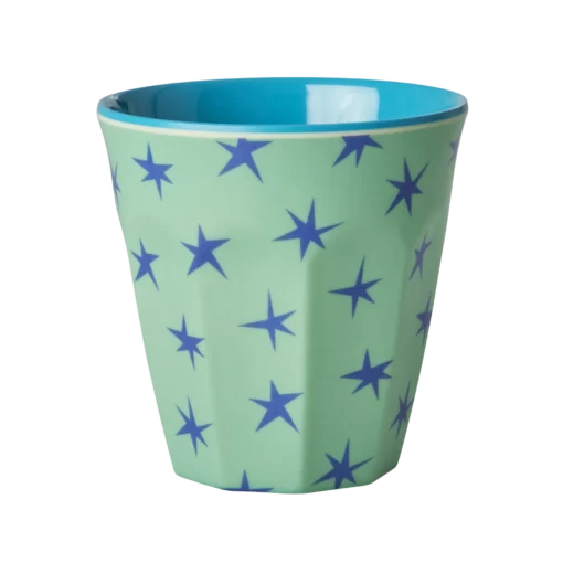 RICE beker stars, Green stars, melamine, cup, beker, kinderservies, kinderbeker, beker, sterren, stars, groen, green, RICE, wonderzolder.nl