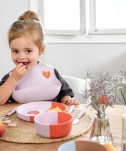 Lässig siliconen kom happy rascals heart lavender, siliconen kom, happy rascals, rood, roze, kinder kommetje, siliconen, heart lavender, lässig, wonderzolder.nl